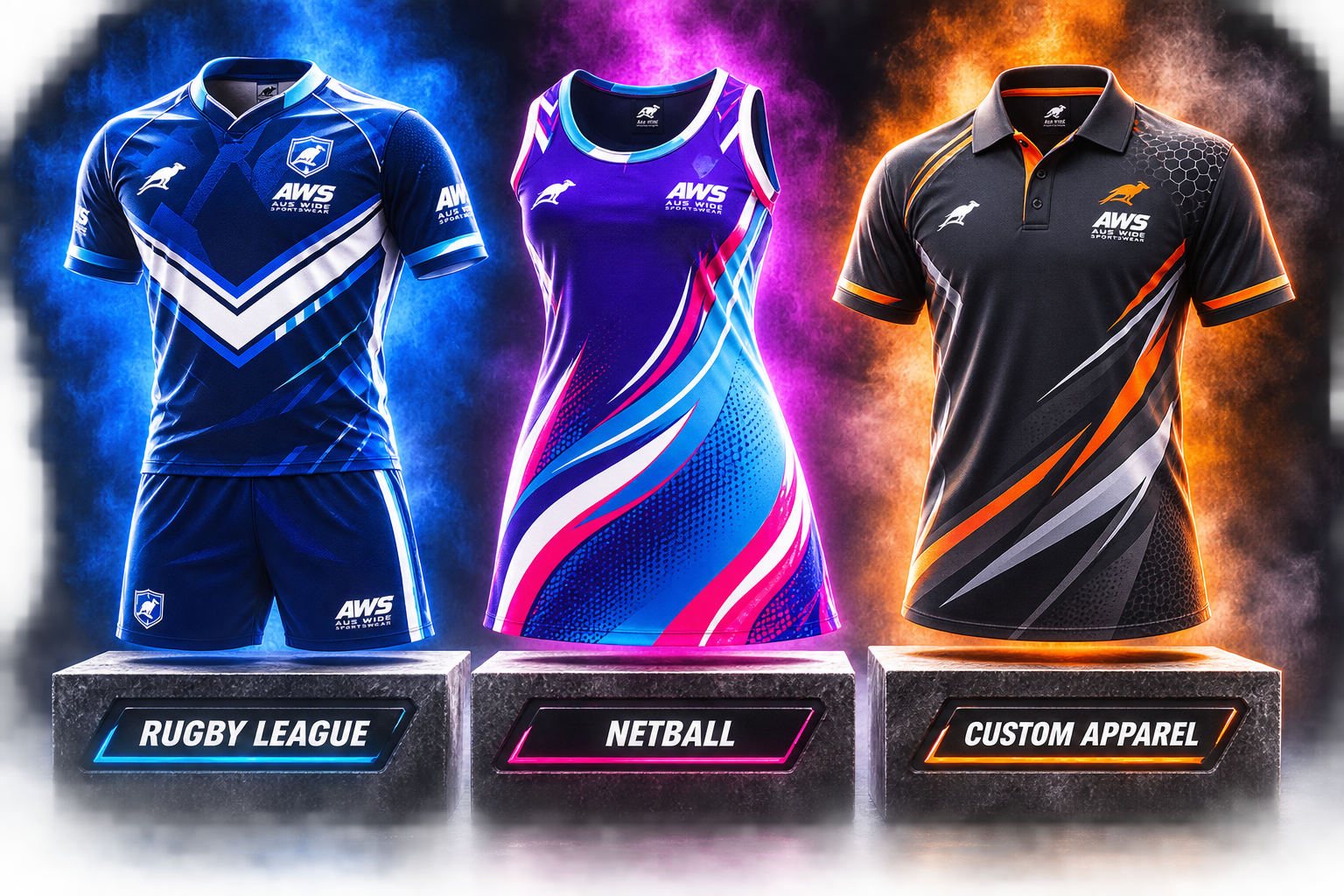 Custom Rugby League, Netball and Custom Apparel uniforms by Aus Wide Sportswear