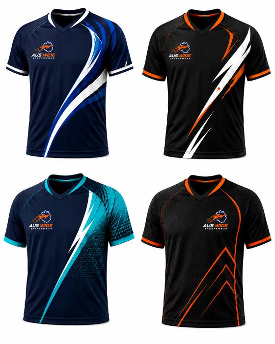 Custom sublimated training shirt designs by Aus Wide Sportswear